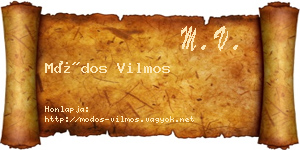 Módos Vilmos névjegykártya