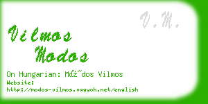 vilmos modos business card